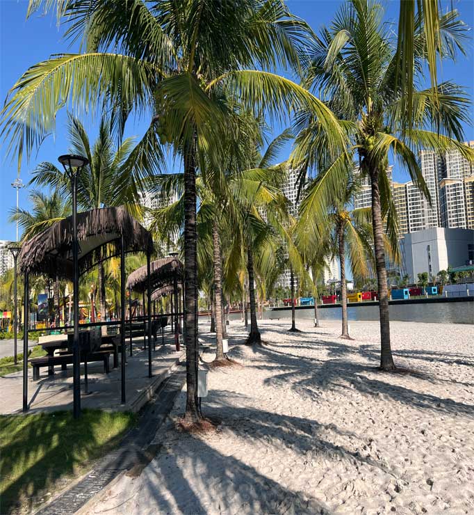 artificial beach near BE5 Airbnb homestay Grand Park HCM