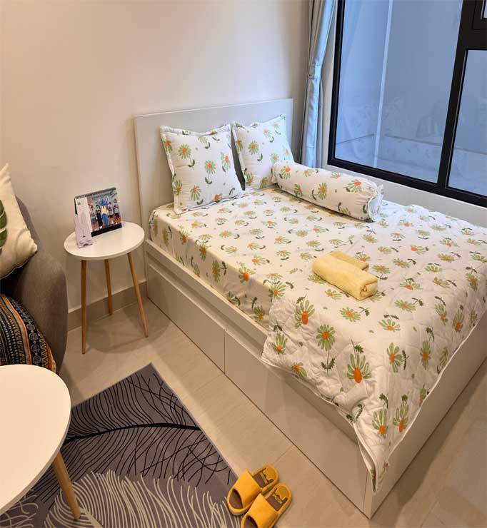 Phòng ngủ lãng mạn homestay tại Vinhomes Grand Park, Quận 9, Long Bình