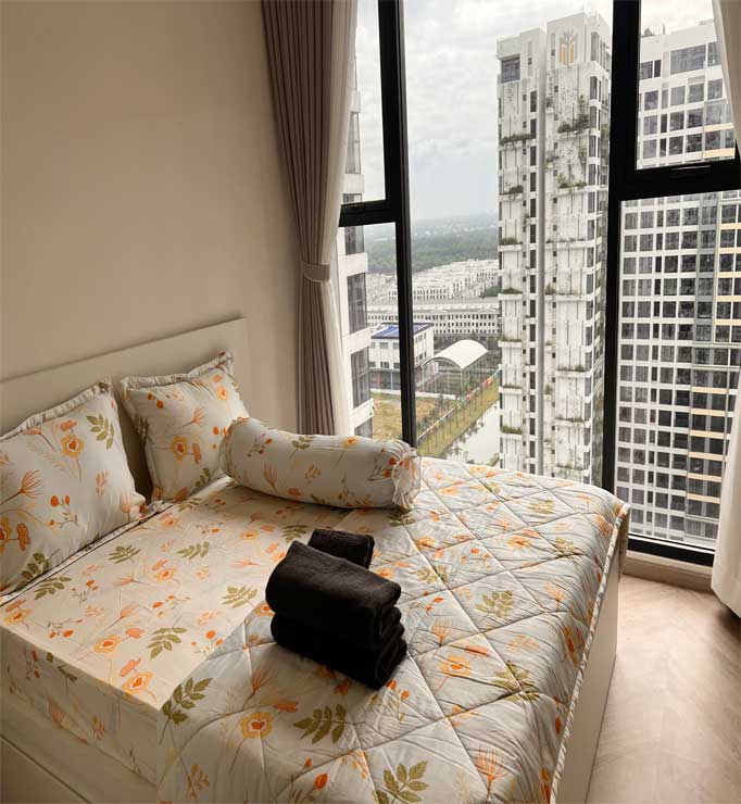 bedroom-with-dong-nai-river-view edroom with Dong Nai River view and natural light